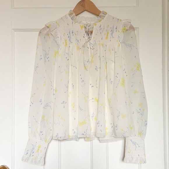 NWT Wilfred Castello Blouse in Light Birch/Citron - Picture 4 of 7